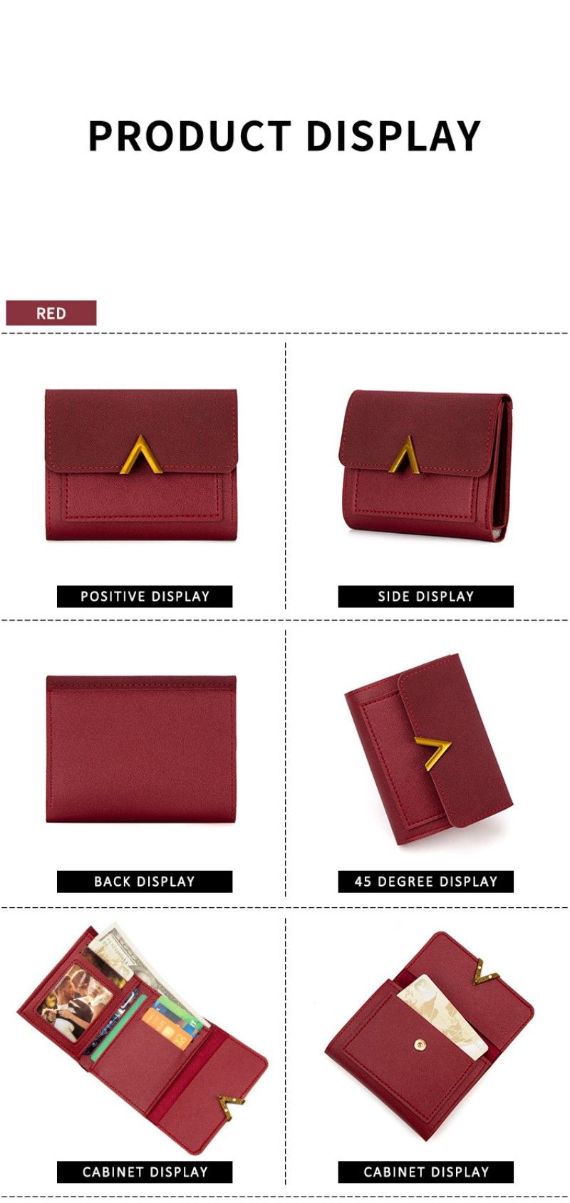 Women Wallet PU Long Wallet New Clutch Bag Fashion Purse Multiple card slots Wallet Fashionable and minimalist Lady Wallet