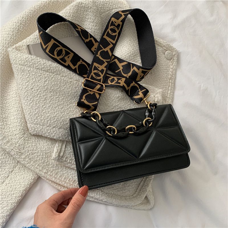 Single Shoulder Crossbody Women's Handbags Popular Chain Handbag Texture Niche Diamond Grid Small Square Bag