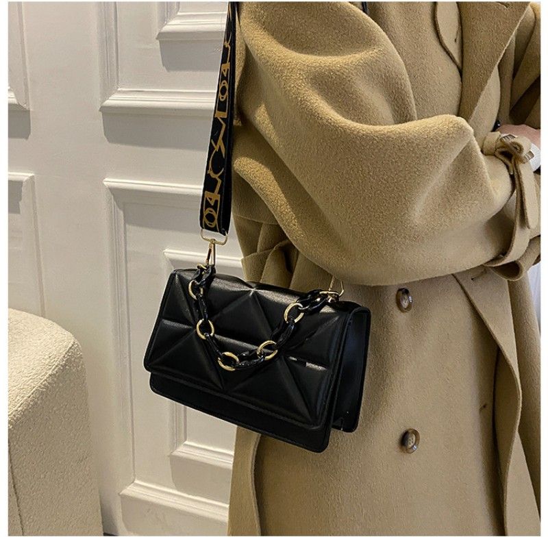Single Shoulder Crossbody Women's Handbags Popular Chain Handbag Texture Niche Diamond Grid Small Square Bag