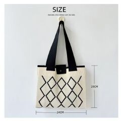 Fashion Tote Bags Diamond-pattern Knitted Shoulder Bag Versatile Concealed Buckle Design Handheld And Tote Style Large Capacity Single Shoulder Bag HandBags