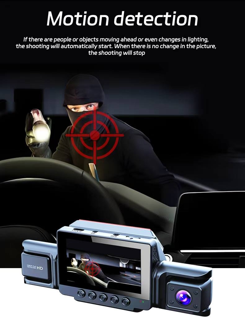 Mini WIFI 4 Channel 1080P 360 CarDash Camera 8 Infrared Light Night Vision 170 Degree with Rear Lens Car DVR 24H Parking Monitor