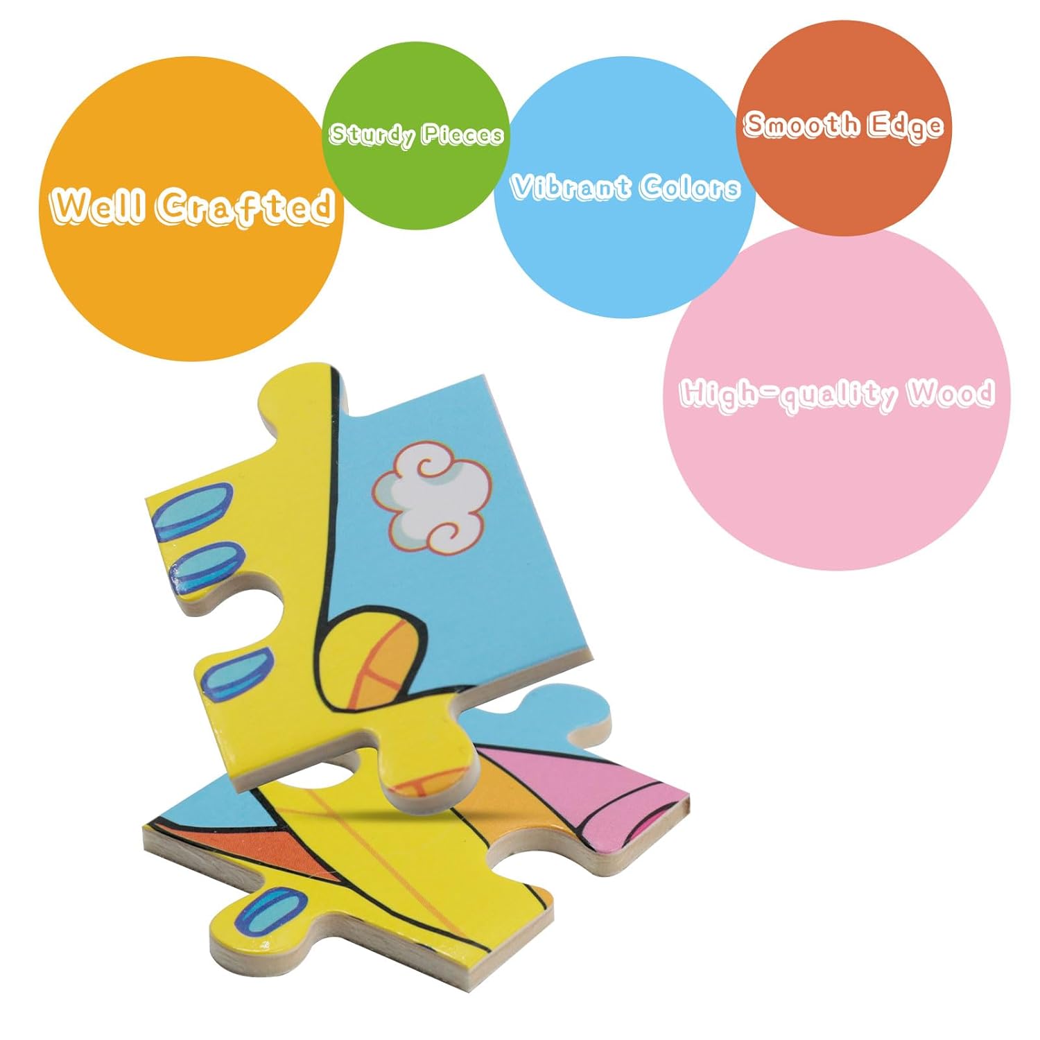 Montessori Wooden Puzzle Set 12 Piece Colourful Wooden Educational  Jigsaw Puzzle (4 Puzzles)