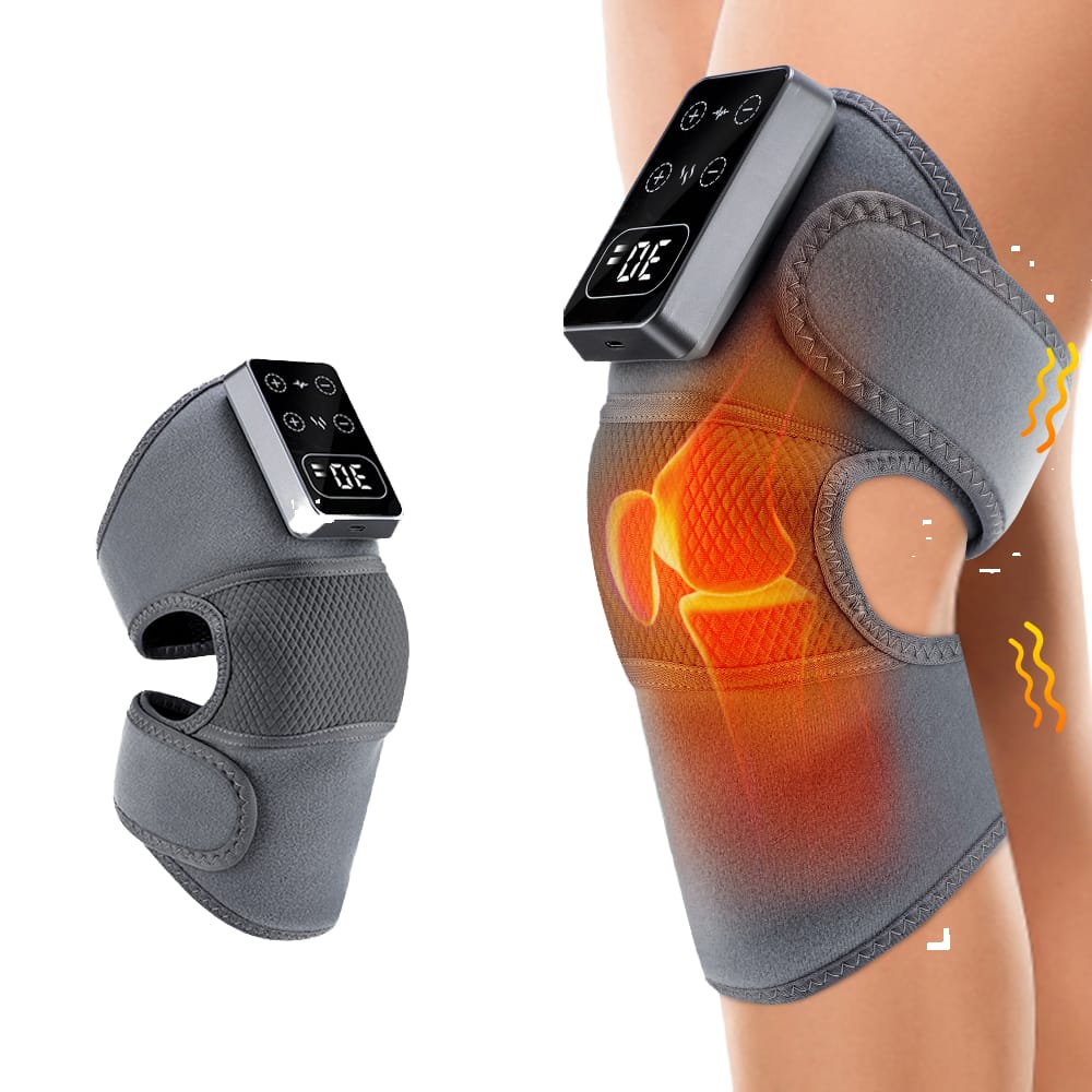 Heated Knee Massager, Cordless Heated Knee Support Wrap with Massage & Vibration, 5 Heating Modes, Rechargeable Knee Brace Warmer for Knee Elbow Shoulder Relax, Muscle Strain Joint Stiff Pain Relief