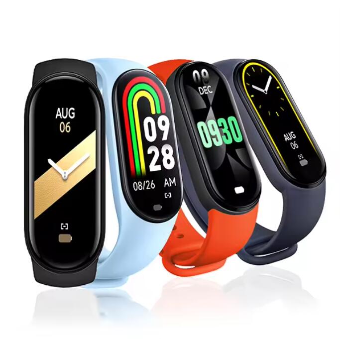JC Hot Sales Smart Bracelet Body Temperature Watch M8 IP67 Waterproof Wristband Smart Watch Silicone Smart Band With ECG Monitoring