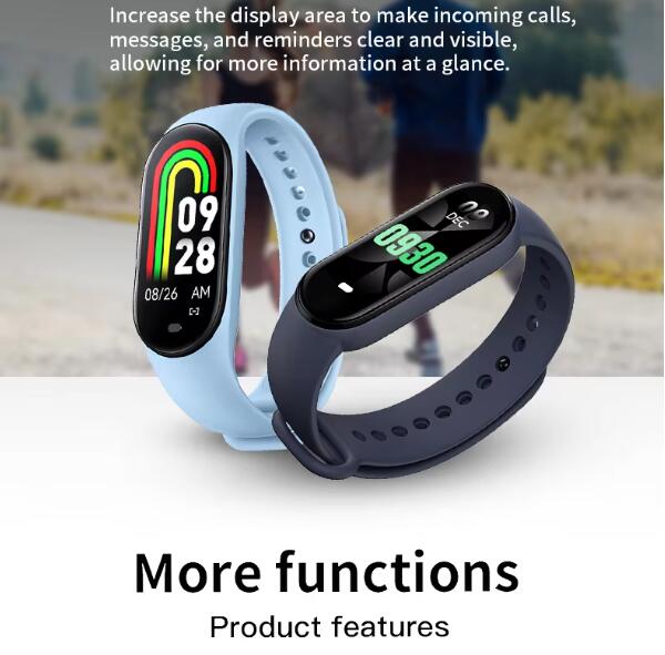 JC Hot Sales Smart Bracelet Body Temperature Watch M8 IP67 Waterproof Wristband Smart Watch Silicone Smart Band With ECG Monitoring