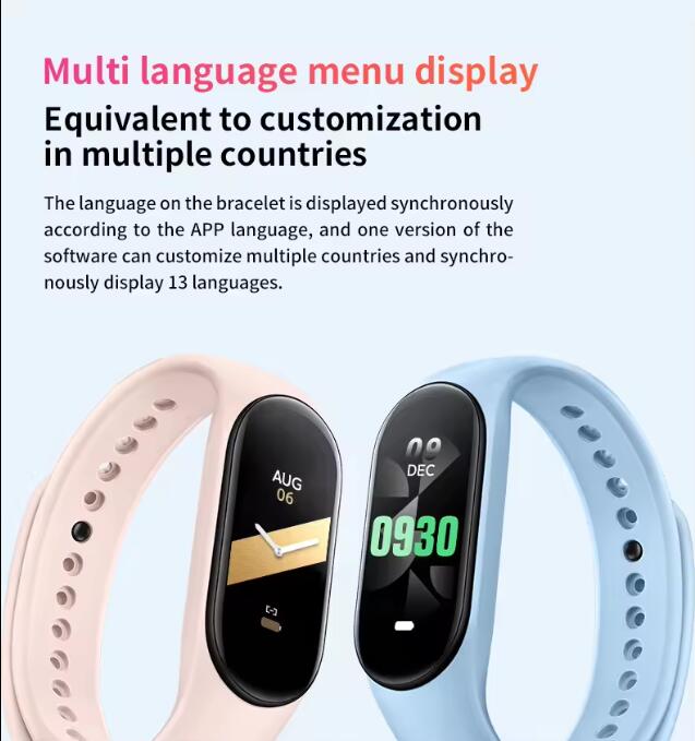 JC Hot Sales Smart Bracelet Body Temperature Watch M8 IP67 Waterproof Wristband Smart Watch Silicone Smart Band With ECG Monitoring