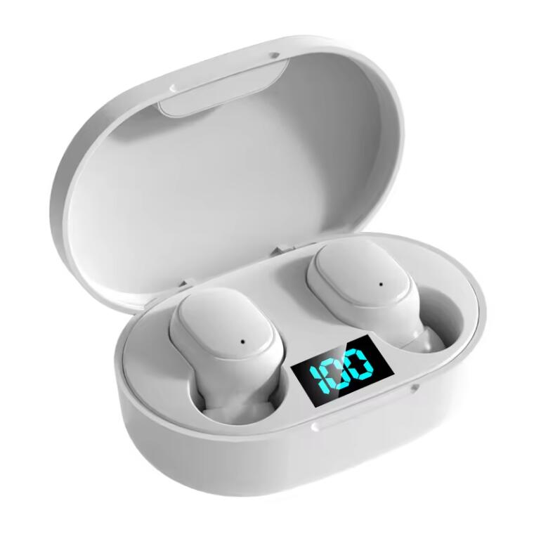 JC E6S TWS Wireless Bluetooth Earphone Stereo Earbuds Bluetooth 5.0 in Ear EarPods for iPhone Android  With Charging Case Stereo Quality  Touch Control White