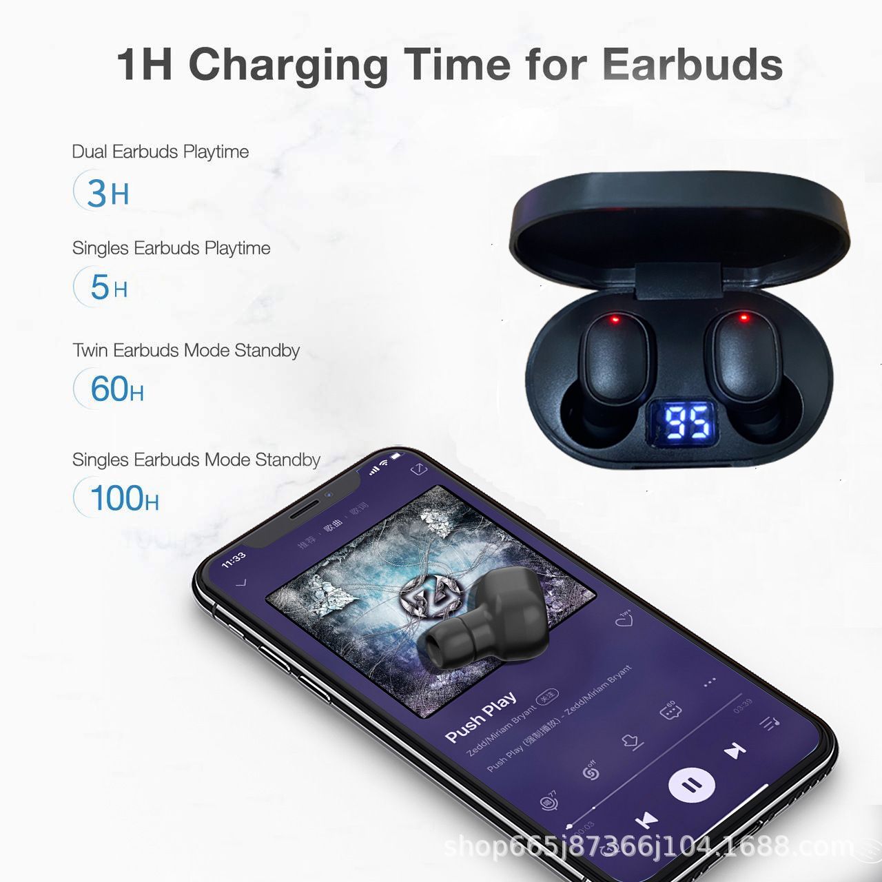 JC E6S TWS Wireless Bluetooth Earphone Stereo Earbuds Bluetooth 5.0 in Ear EarPods for iPhone Android  With Charging Case Stereo Quality  Touch Control