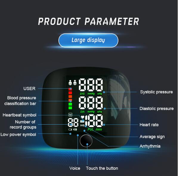 JC Digital bp machine wrist type digital sphygmomanometer blood pressure monitor Pulse meter tensiometro tansiyon aleti sphygmomanometer