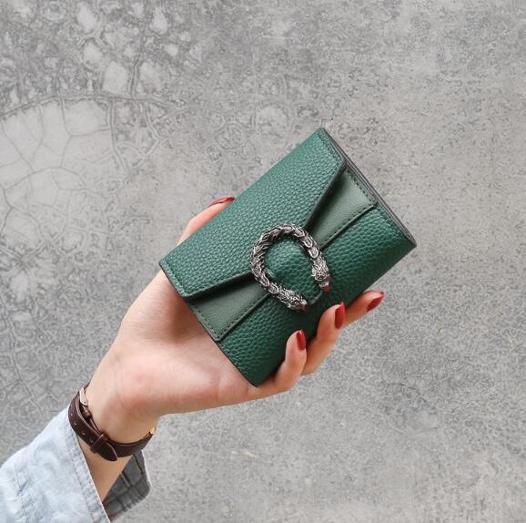 JC women wallets  Korean version retro versatile foldable wallet women multi-layer wallets lady purse and handbags PU handbag for women