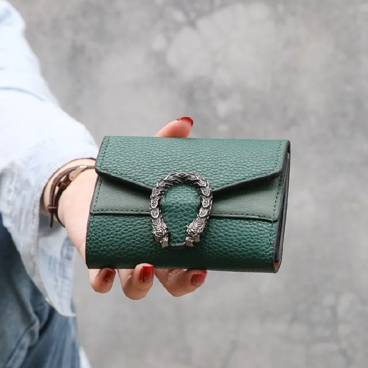 JC women wallets  Korean version retro versatile foldable wallet women multi-layer wallets lady purse and handbags PU handbag for women