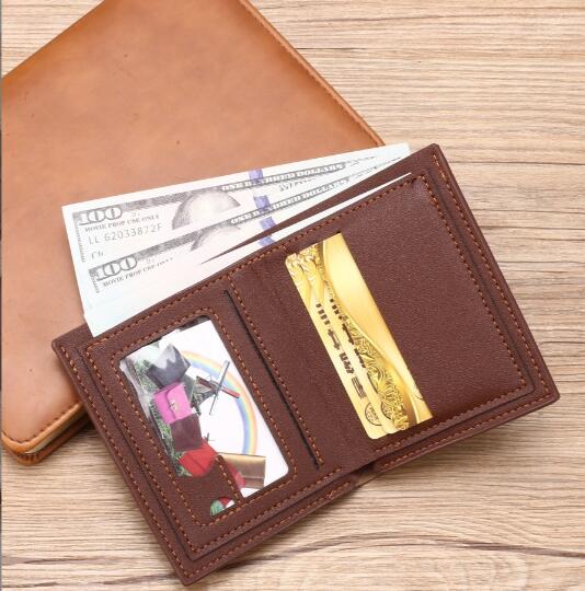 JC Men wallets 2024  Hot Sale Business Bifold PU Leather Wallet Credit Card Holders Short Purse For Men Minimalist  Wallet  Coin Bag Credit Card Wallet