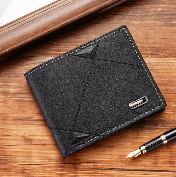 JC Men wallets 2024  Hot Sale Business Bifold PU Leather Wallet Credit Card Holders Short Purse For Men Minimalist  Wallet  Coin Bag Credit Card Wallet