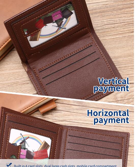 JC Men wallets 2024  Hot Sale Business Bifold PU Leather Wallet Credit Card Holders Short Purse For Men Minimalist  Wallet  Coin Bag Credit Card Wallet