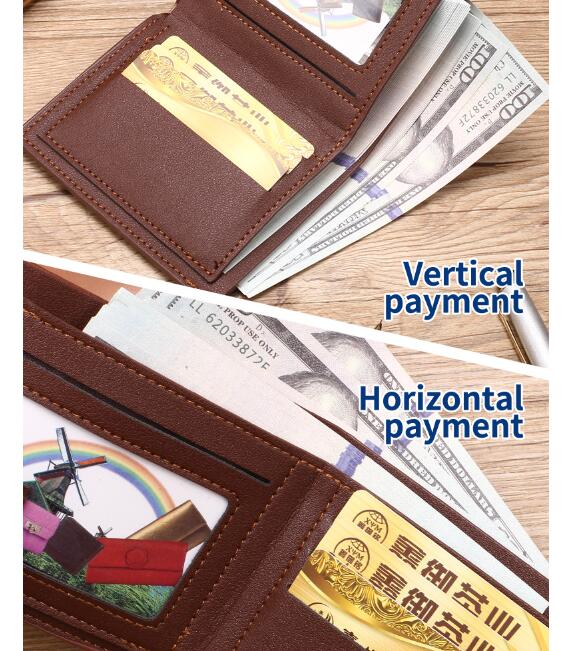 JC Men wallets 2024  Hot Sale Business Bifold PU Leather Wallet Credit Card Holders Short Purse For Men Minimalist  Wallet  Coin Bag Credit Card Wallet