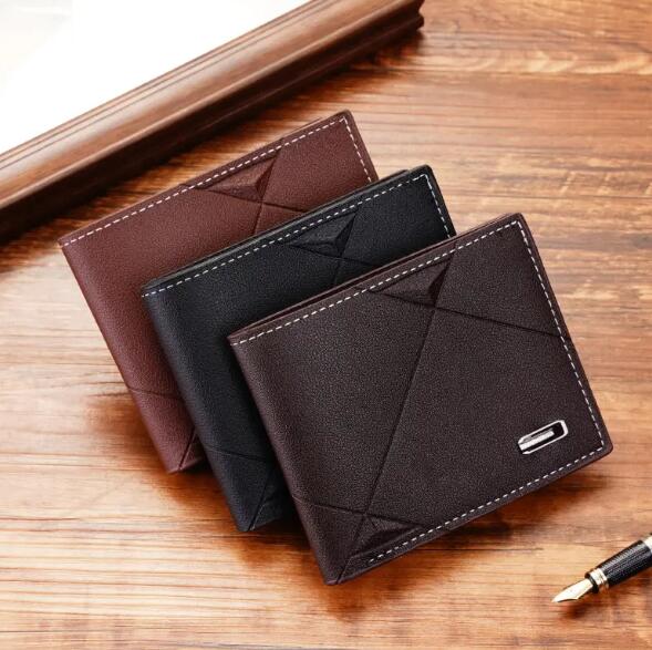 JC Men wallets 2024  Hot Sale Business Bifold PU Leather Wallet Credit Card Holders Short Purse For Men Minimalist  Wallet  Coin Bag Credit Card Wallet