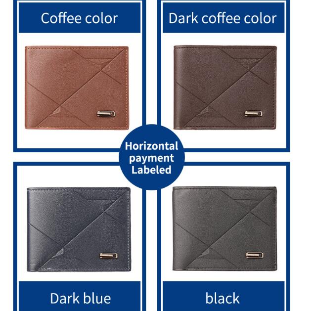 JC Men wallets 2024  Hot Sale Business Bifold PU Leather Wallet Credit Card Holders Short Purse For Men Minimalist  Wallet  Coin Bag Credit Card Wallet