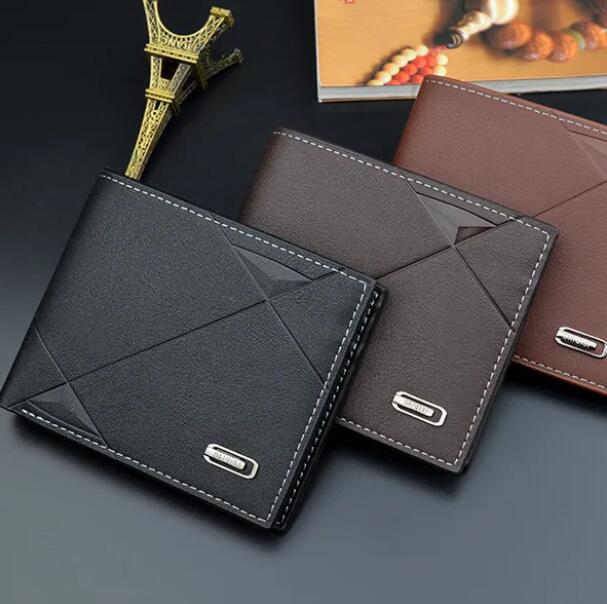 JC Men wallets 2024  Hot Sale Business Bifold PU Leather Wallet Credit Card Holders Short Purse For Men Minimalist  Wallet  Coin Bag Credit Card Wallet