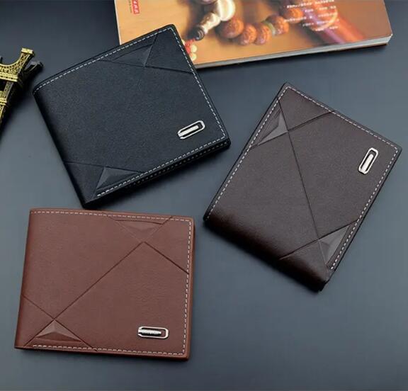JC Men wallets 2024  Hot Sale Business Bifold PU Leather Wallet Credit Card Holders Short Purse For Men Minimalist  Wallet  Coin Bag Credit Card Wallet