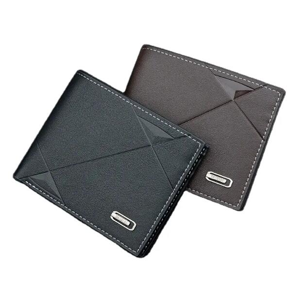 JC Men wallets 2024  Hot Sale Business Bifold PU Leather Wallet Credit Card Holders Short Purse For Men Minimalist  Wallet  Coin Bag Credit Card Wallet