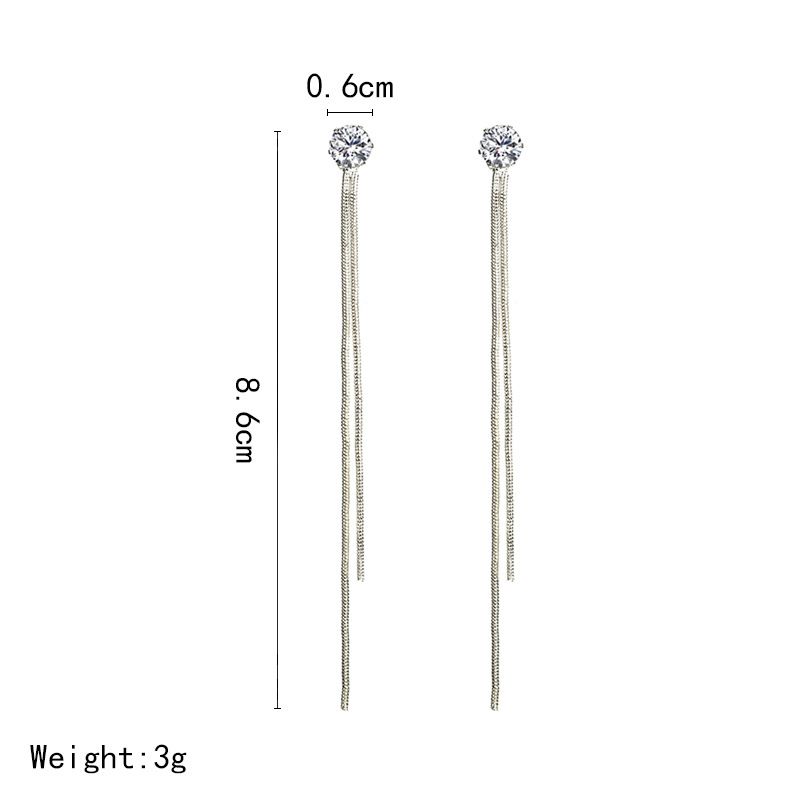 JC 2024 women Earrings Fashion Women Sweet Luxury Earring Jewelry Silver Fairy Zircon Diamond Long Tassel Earrings Dangle Hanging Rhinestone Long Drop Earrings Ear Line For Women