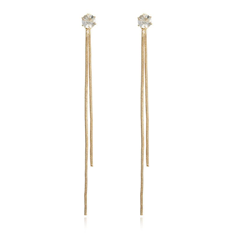 JC 2024 women Earrings Fashion Women Sweet Luxury Earring Jewelry Silver Fairy Zircon Diamond Long Tassel Earrings Dangle Hanging Rhinestone Long Drop Earrings Ear Line For Women