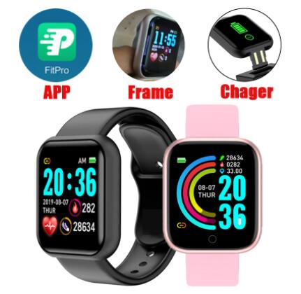 JC 2024 Y68 Smartwatches(no separate charger needed) bluetooth smart Watches Smartwatch Relogio Inteligente  Inteligente Smarth Full Touch Screen Y68 D20 Smart Watch For Christmas Gifts