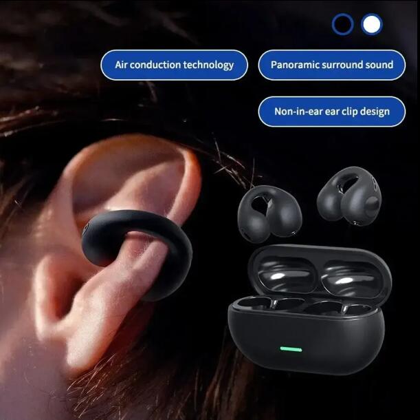 JC TWS Bt5.3 HiFi Sound Wireless Bluetooth earphone Headset HD Call In Ear Sports Pods Gaming Earphone Bone Conduction Headphones ear clip earbuds