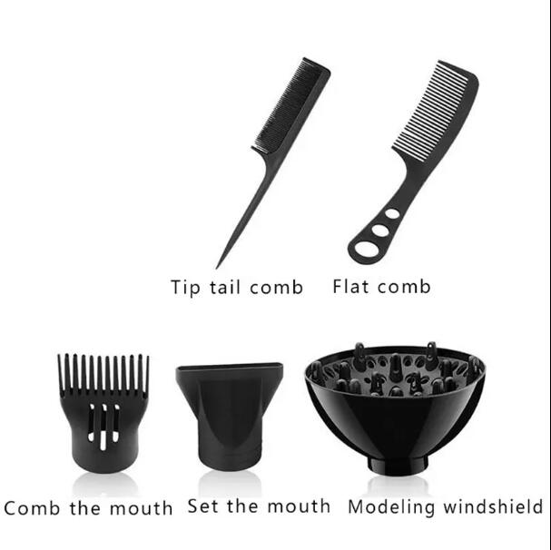 JC Professional Blow Dryer (1+6 tool gifts) Brush Hair Straightener Ionic Blow Negative Ion Diffuser Hair Blower Salon Set Hair Dryer Styling Accessory Bathroom Salon Equipment 220V 2200W UK Plug