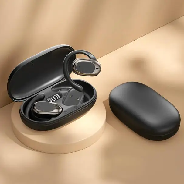 JC 2025 Best-Selling Sport LED In-Ear Bluetooth Earphones wireless Smart Touch Control Long Battery Life High Sound Quality Waterproof Feature JC Earbuds with Sport Climb Earhook Wireless In-Ear