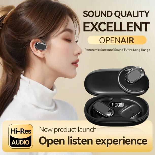 JC 2025 Best-Selling Sport LED In-Ear Bluetooth Earphones wireless Smart Touch Control Long Battery Life High Sound Quality Waterproof Feature JC Earbuds with Sport Climb Earhook Wireless In-Ear