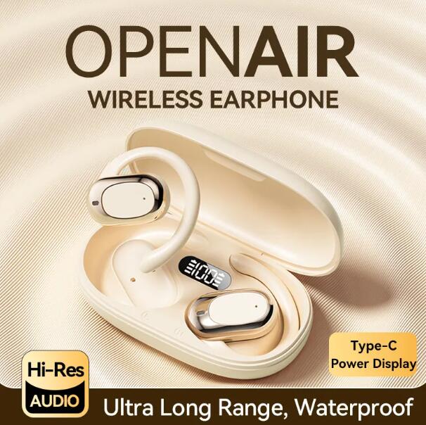 JC 2025 Best-Selling Sport LED In-Ear Bluetooth Earphones wireless Smart Touch Control Long Battery Life High Sound Quality Waterproof Feature JC Earbuds with Sport Climb Earhook Wireless In-Ear