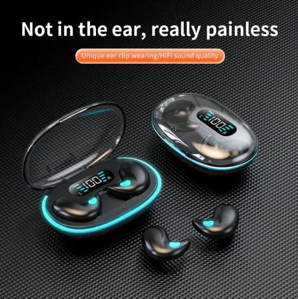 JC X55 invisible Sleeping Earbuds Wireless earphone bluetooth Mini  Noise Reduction TWS BT 5.3 HD Call Stereo Earphone Headsets  Wireless Earphones Invisible Mini Sleep Earbuds