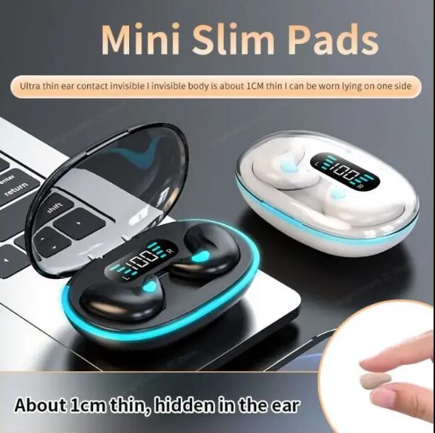 JC X55 invisible Sleeping Earbuds Wireless earphone bluetooth Mini  Noise Reduction TWS BT 5.3 HD Call Stereo Earphone Headsets  Wireless Earphones Invisible Mini Sleep Earbuds