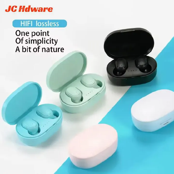 JC A6S TWS Wireless Bluetooth Earphone Stereo Earbuds Bluetooth 5.0 in Ear EarPods for iPhone Android  With Charging Case Stereo Quality  Touch Control