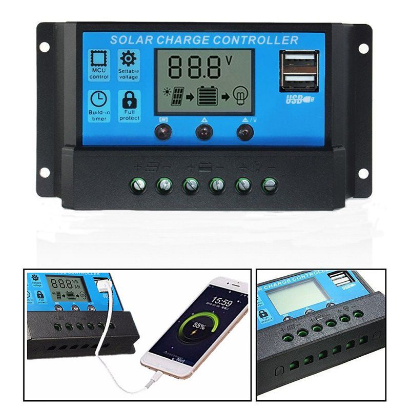 JC 12V/24V 20A/30A Solar Ladegerat Controller Solar Panel  Charge Controller Lithium Battery Lead Acid Battery 12V 24V
