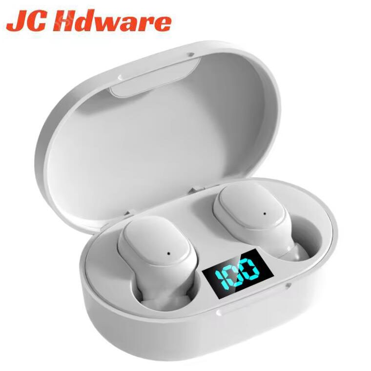 JC E6S TWS Wireless Bluetooth Earphone Stereo Earbuds Bluetooth 5.0 in Ear EarPods for iPhone Android  With Charging Case Stereo Quality  Touch Control