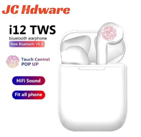 JC i12 TWS Wireless Earphones Wireless earbuds Mini In-ear earpods bluetooth Touch Control earphone Touch Key for smart  ios Android For iPhone Android phones