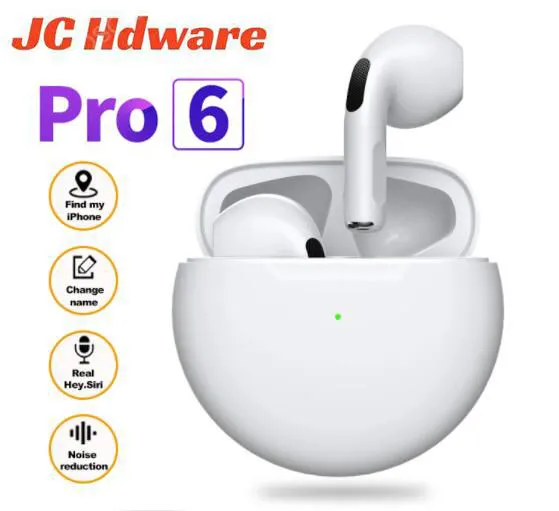 JC Pro 6 TWS Wireless Bluetooth Earphone Noise cancle Earbuds Earpiece Earpods For iPhone Xiaomi phone