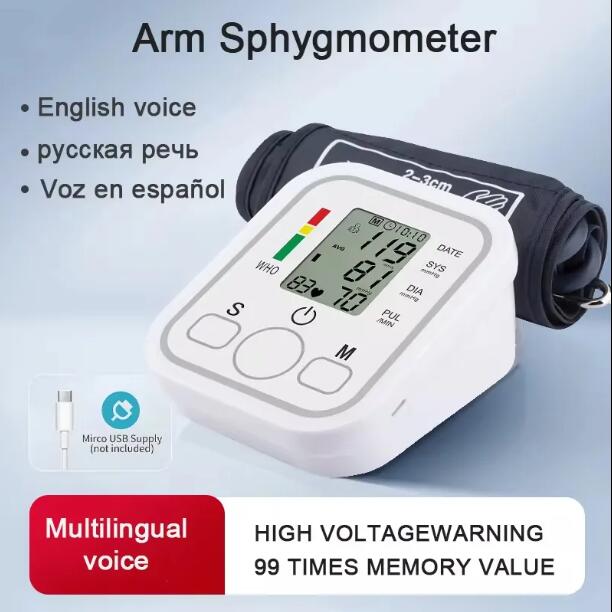 JC Digital Arm Blood Pressure Monitor bp check Heart Beat Rate Pulse meter tensiometro tansiyon aleti sphygmomanometer