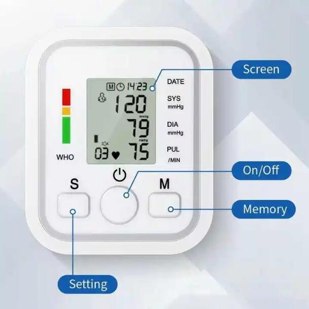 JC Digital Arm Blood Pressure Monitor bp check Heart Beat Rate Pulse meter tensiometro tansiyon aleti sphygmomanometer