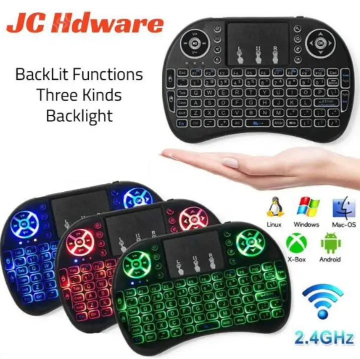 JC i8 USB Wireless Keyboards Touchpad Air Mouse bluetooth Play Game Remote Control For Smart TV Android TV BOX
