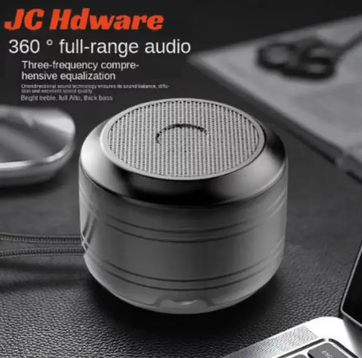 JC A2 Wireless Speakers Bluetooth  Small Metal Gun Low Stress Outdoor Audio Portable Bluetooth Speakers Super Volume Mini Audio Speaker with Call Mic