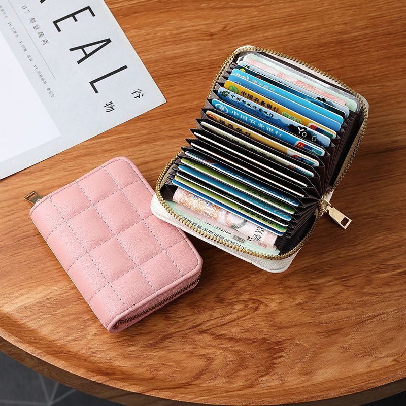 Delicate And Simple Leather Zipper Coin Ladies Mini Short Purse Cute Card Bag
