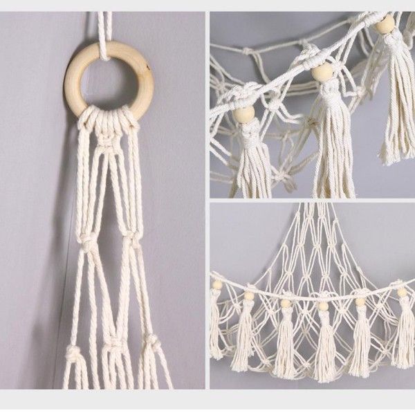 Gable Wall Hanging Children's Room Toy Storage Bag Woven Plush Toy Hammock Net