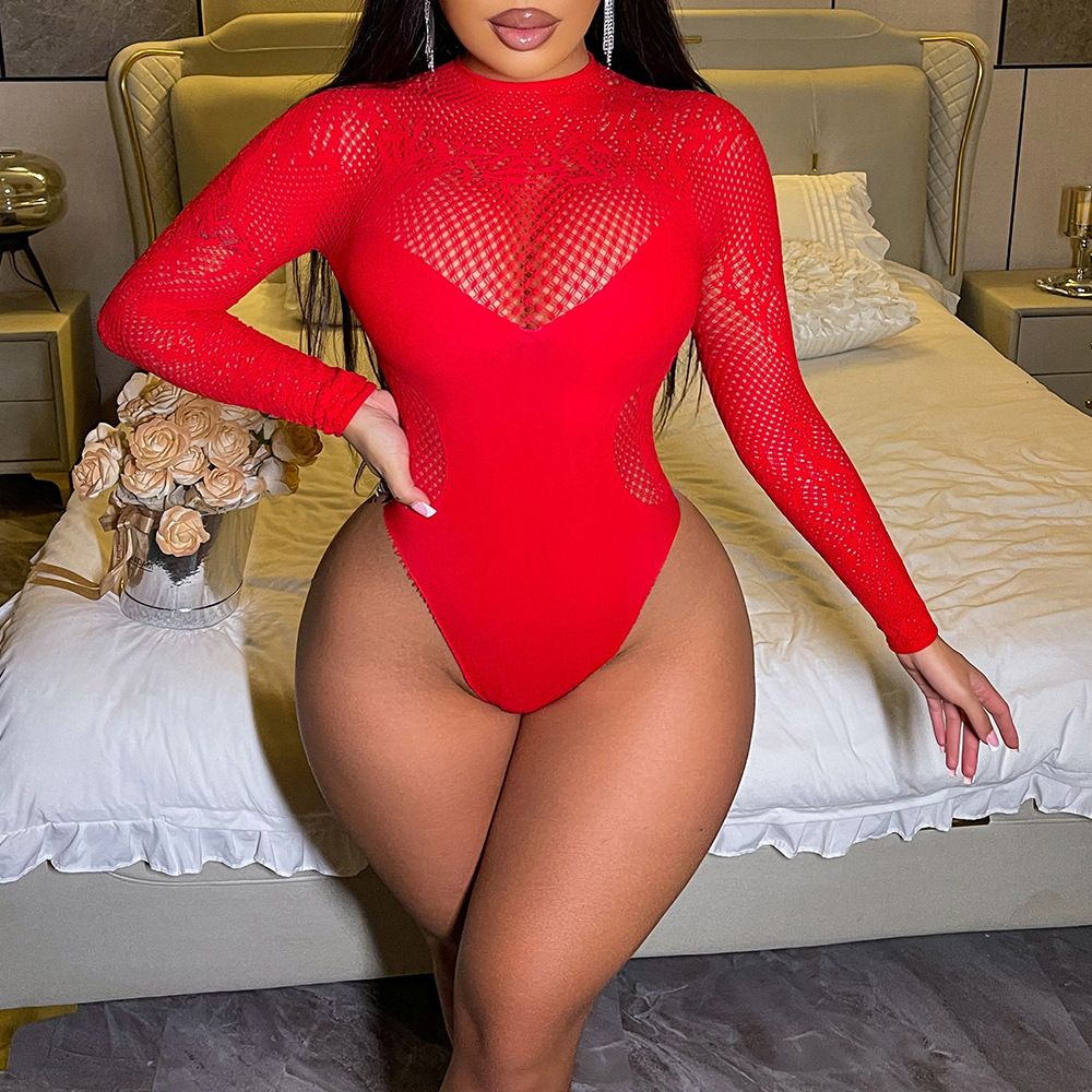 2026 New Women Crotchless Fishnet Bodystocking Sexy Lingerie Stretch Open Crotch Bodysuit Nightclub Dress Stocking Sleepwear Nightwear for Sex Gift for Girlfriend Wife