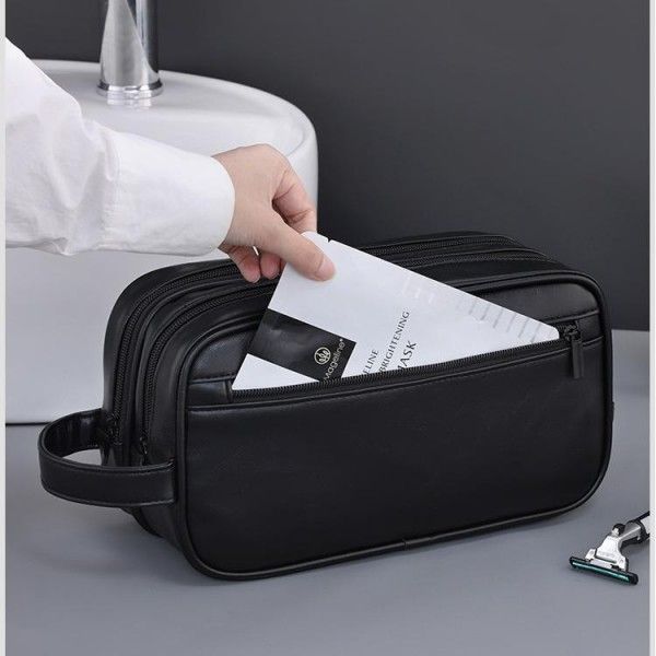 Portable Double Deck Men's Toiletry Bag Large Capacity Toiletry Bag For Business Travel  Cosmetic Bags & Cases
