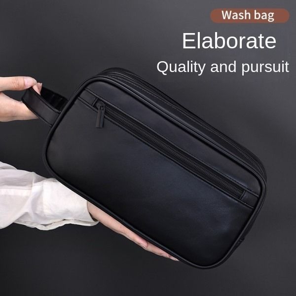 Portable Double Deck Men's Toiletry Bag Large Capacity Toiletry Bag For Business Travel  Cosmetic Bags & Cases