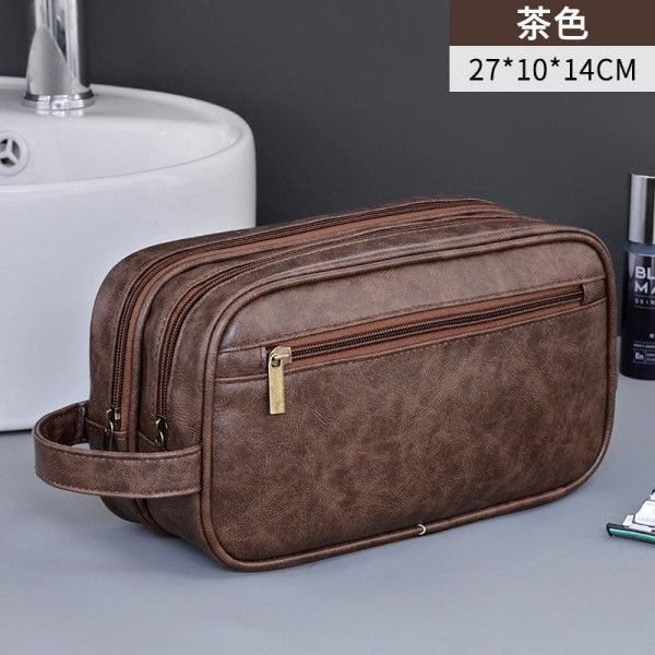 Portable Double Deck Men's Toiletry Bag Large Capacity Toiletry Bag For Business Travel  Cosmetic Bags & Cases