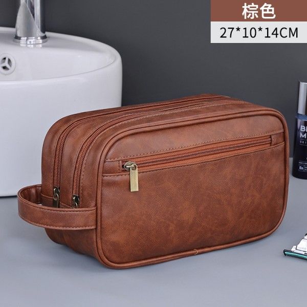 Portable Double Deck Men's Toiletry Bag Large Capacity Toiletry Bag For Business Travel  Cosmetic Bags & Cases